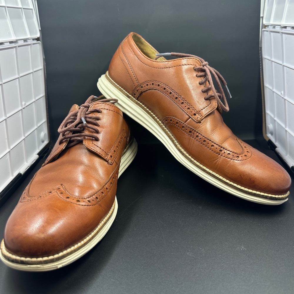 Cole Haan Grand Wingtip Oxford Mens 10M British Tan Leather C26471